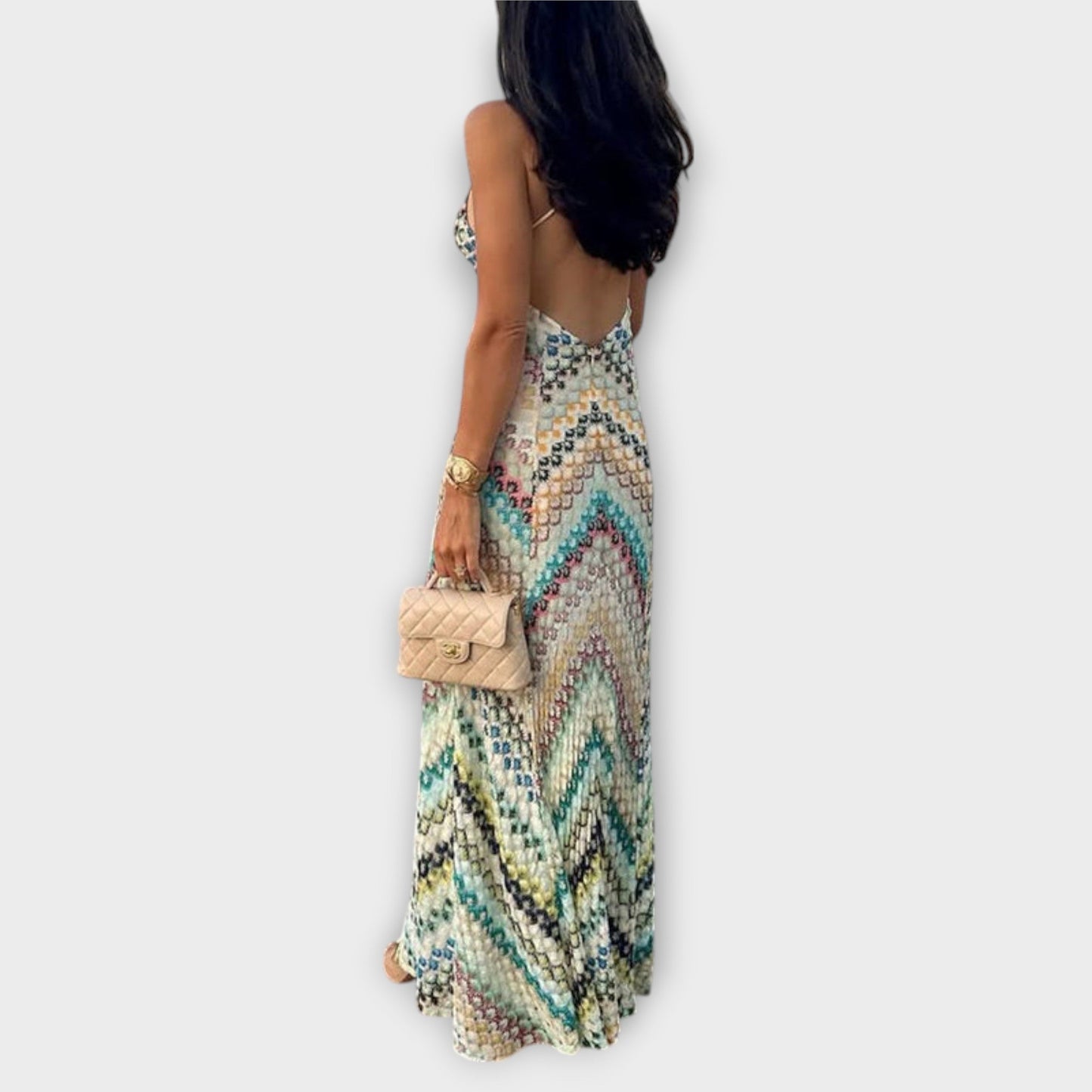 Remi - Missoni Vibrant Herringbone Maxi Dress for Any Occasion
