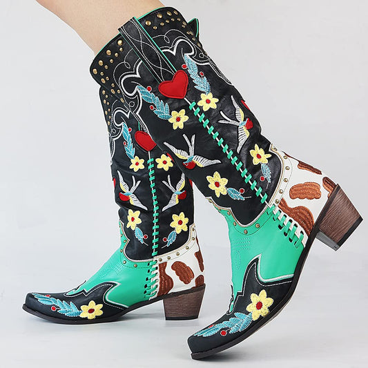 Claire | Stylish Women’s Embroidered Cowboy Boots for Any Occasion