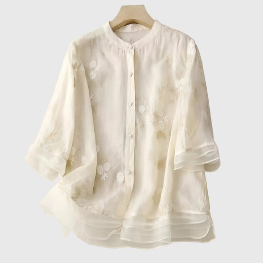 Embroidered Floral Blouse for Special Occasions