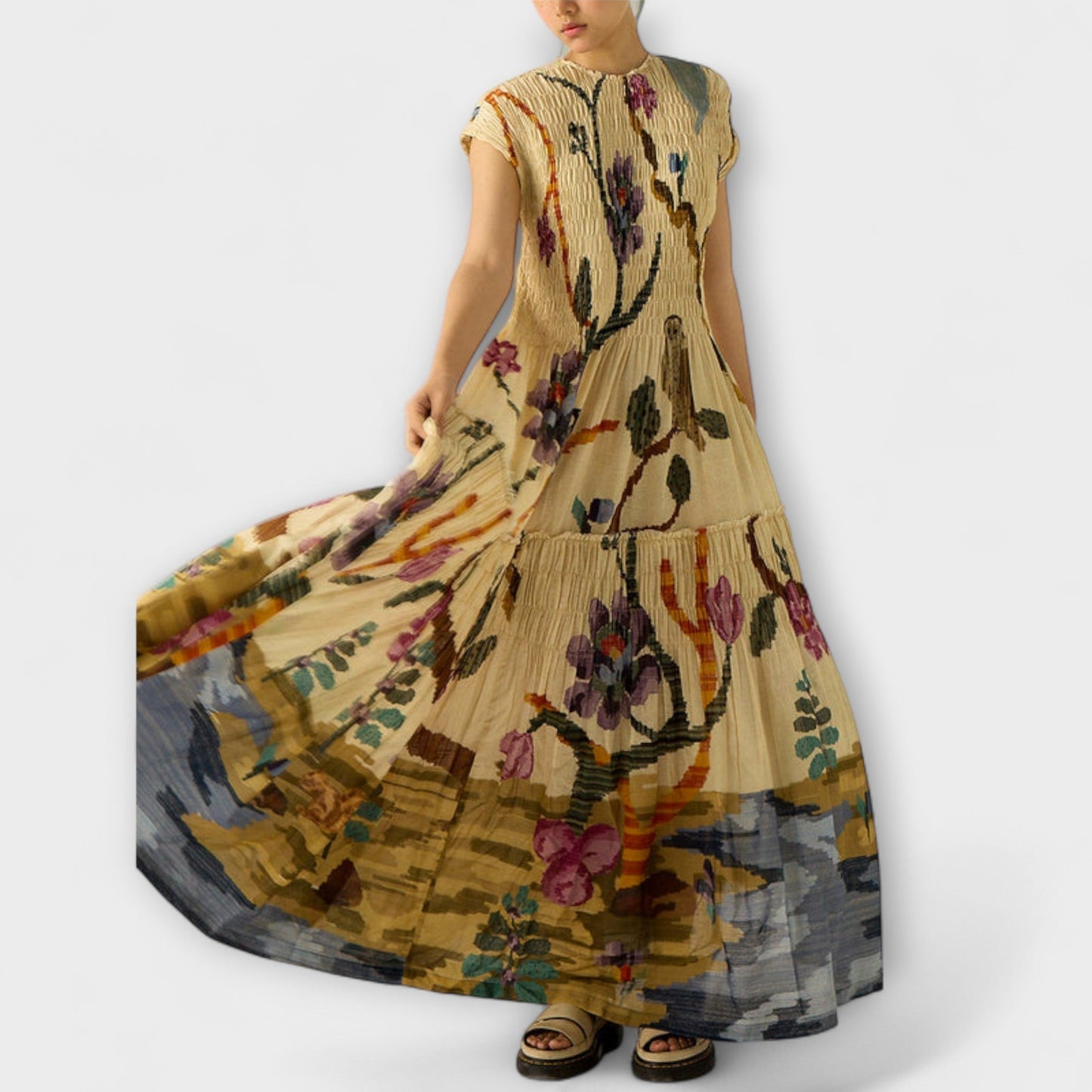 Amara Animal Print Pleated Dress for Chic Occasions