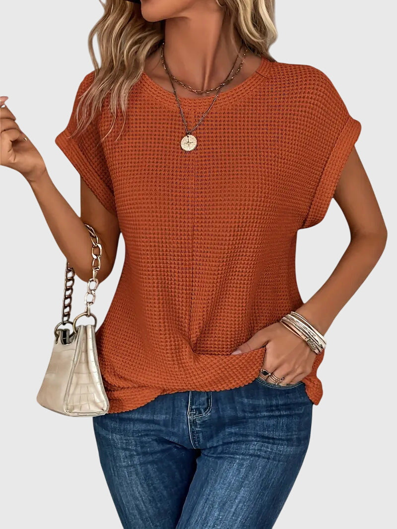 Isa™ | Chic Crew Neck Blouse for Any Occasion