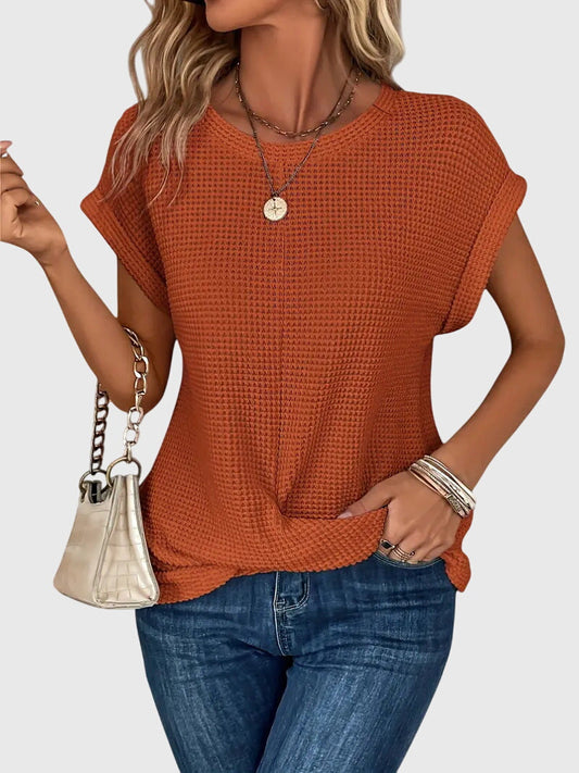 Isa™ | Chic Crew Neck Blouse for Any Occasion