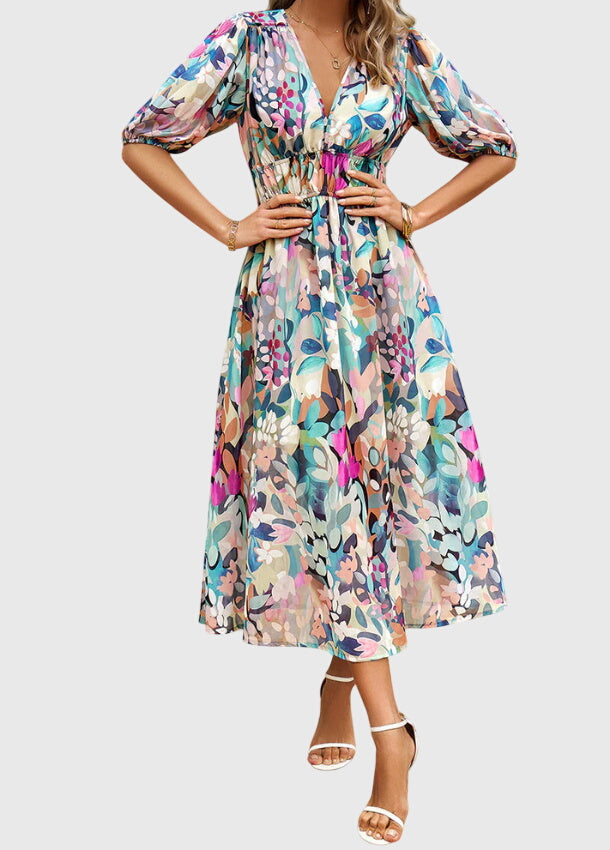 Chic Floral Midi Dress for Any Occasion