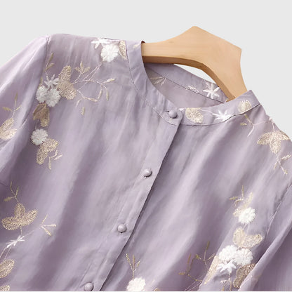 Embroidered Floral Blouse for Special Occasions
