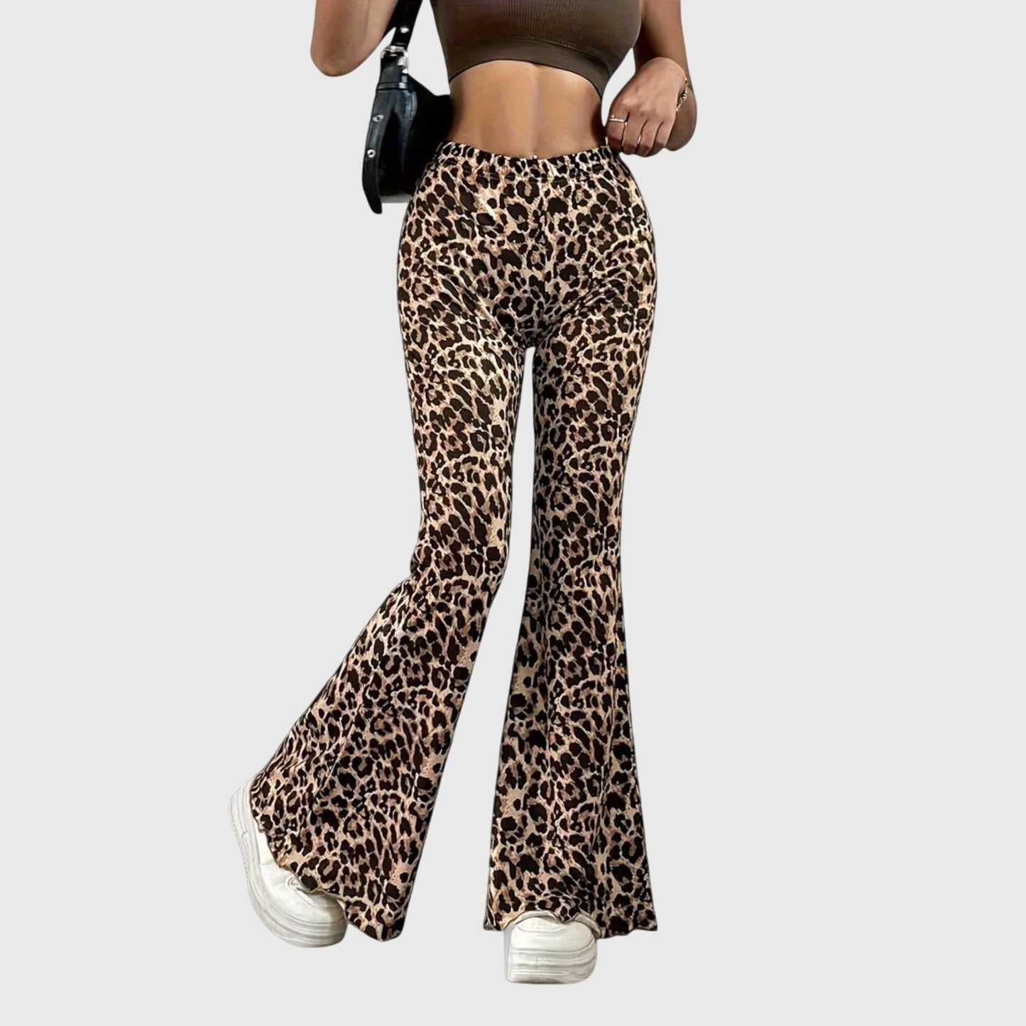 Chic Leopard Bootcut Trousers for Everyday Wear