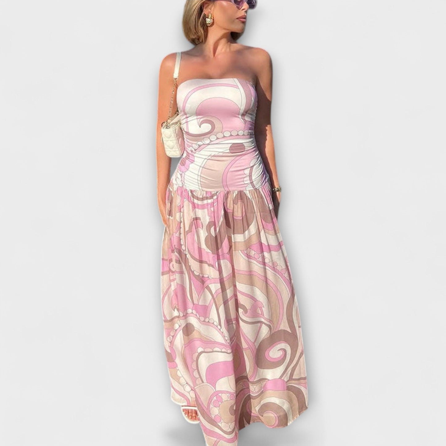 Pastel Off-Shoulder Maxi Dress for Summer Events