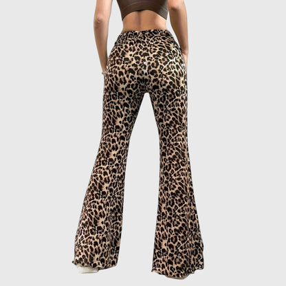 Chic Leopard Bootcut Trousers for Everyday Wear