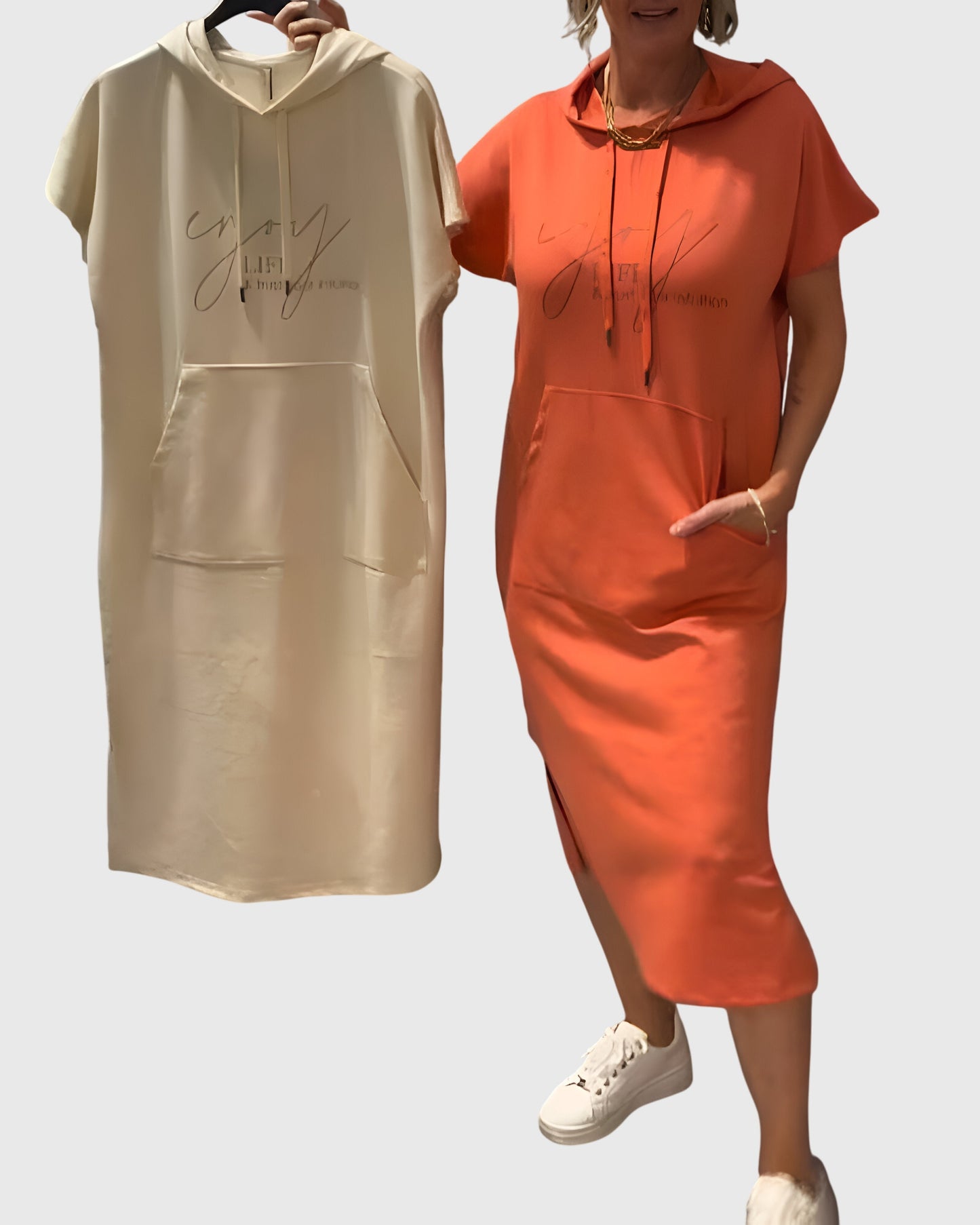 Chic Cotton Hoodie Dress for Everyday Wear