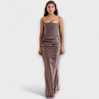 Chic Satin Maxi Dress for Evening Wear